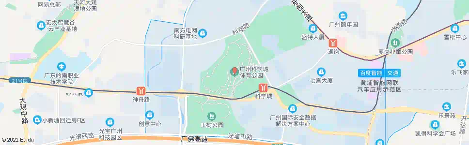 广州开泰大道(科学城体育公园)_公交站地图_广州公交_妙搜公交查询2025