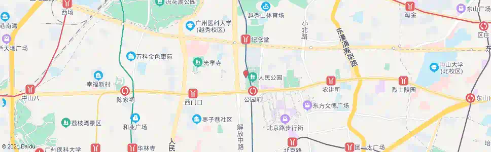 广州人民公园西门_公交站地图_广州公交_妙搜公交查询2025