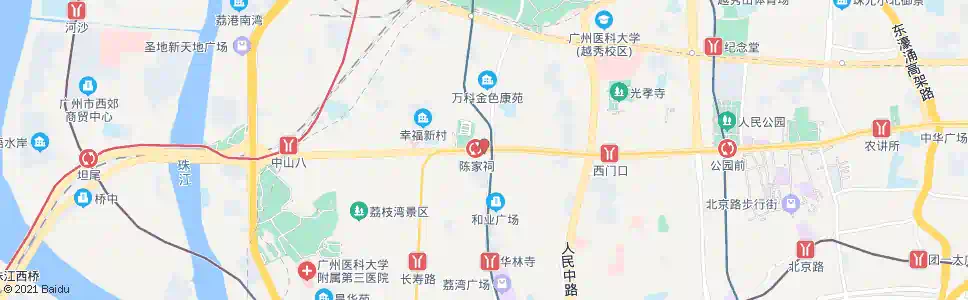 广州陈家祠_公交站地图_广州公交_妙搜公交查询2025