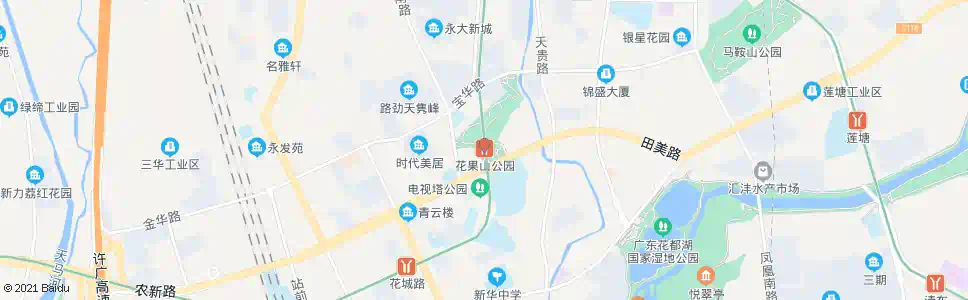 广州花果山公园_公交站地图_广州公交_妙搜公交查询2025