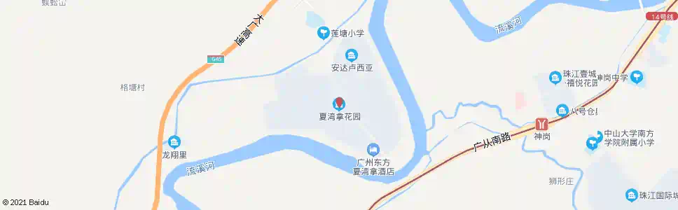 广州夏湾拿花园_公交站地图_广州公交_妙搜公交查询2025