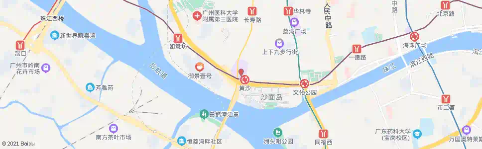 广州黄沙站_公交站地图_广州公交_妙搜公交查询2025