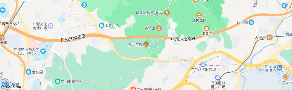 广州云台花园总站_公交站地图_广州公交_妙搜公交查询2025