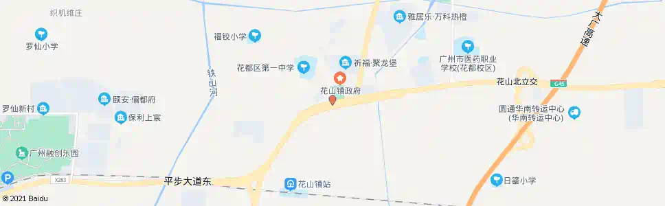 广州花山镇政府_公交站地图_广州公交_妙搜公交查询2025