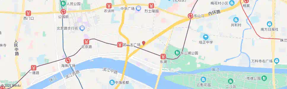 广州东华南路总站(江湾桥脚)_公交站地图_广州公交_妙搜公交查询2025