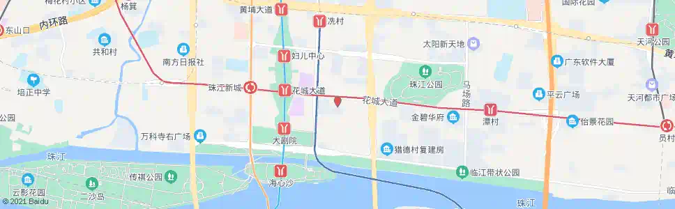 广州猎德东_公交站地图_广州公交_妙搜公交查询2025