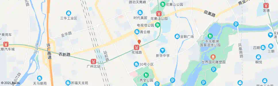 广州新世纪广场东_公交站地图_广州公交_妙搜公交查询2025