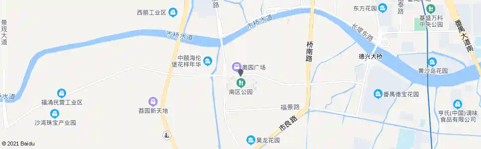 广州南区公园(福德路)_公交站地图_广州公交_妙搜公交查询2025