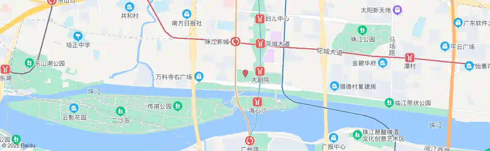 广州广州大剧院西门_公交站地图_广州公交_妙搜公交查询2025