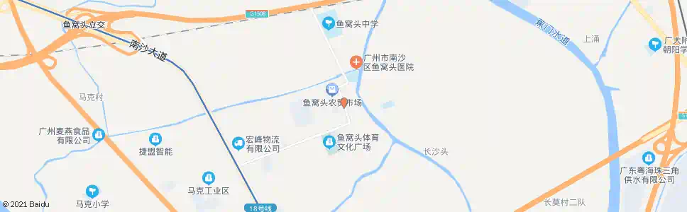 广州鱼窝头社区中心_公交站地图_广州公交_妙搜公交查询2025