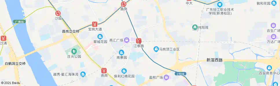 广州江南大道南_公交站地图_广州公交_妙搜公交查询2025