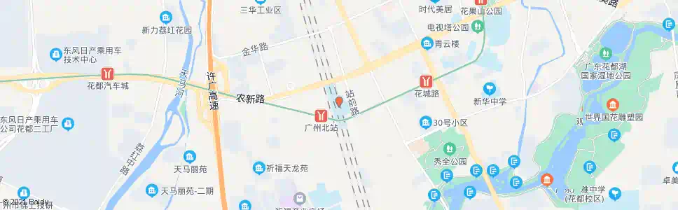 广州云安路北_公交站地图_广州公交_妙搜公交查询2025