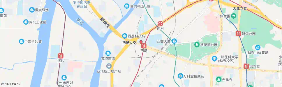 广州和平新村(西厂立交东)_公交站地图_广州公交_妙搜公交查询2025