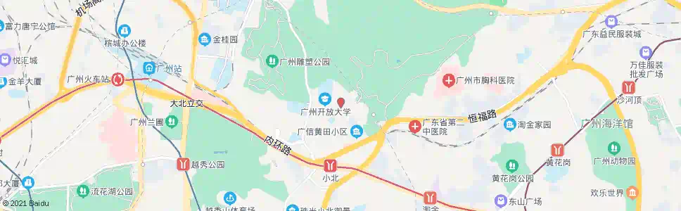 广州广州电大麓湖校区_公交站地图_广州公交_妙搜公交查询2025