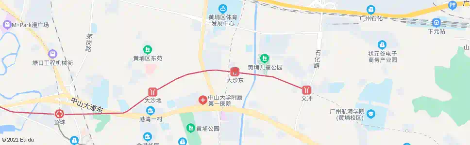 广州大沙桥东_公交站地图_广州公交_妙搜公交查询2025