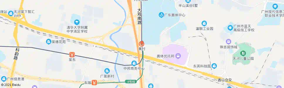 广州黄村(BRT)_公交站地图_广州公交_妙搜公交查询2025