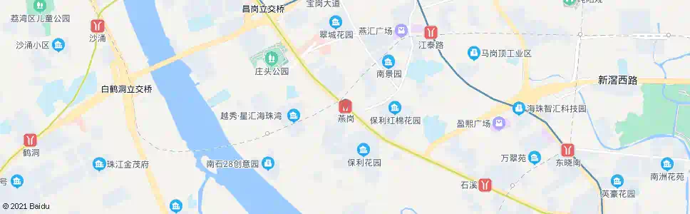 广州燕岗站_公交站地图_广州公交_妙搜公交查询2025