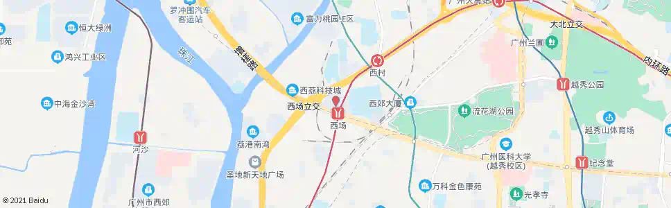 广州和平新村(地铁西场站)_公交站地图_广州公交_妙搜公交查询2025