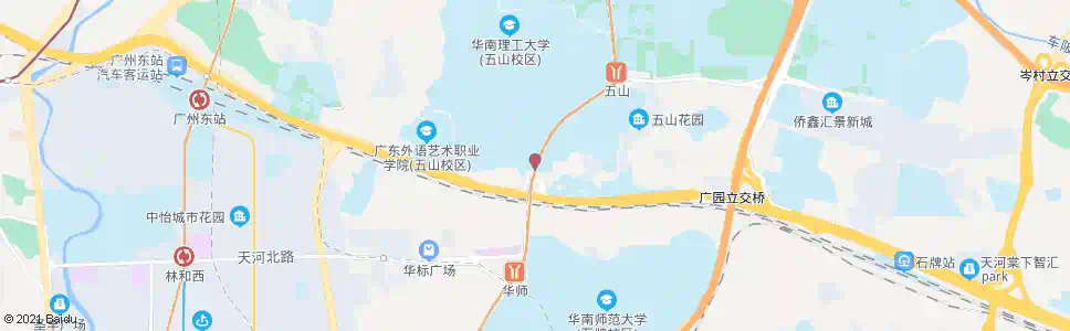 广州五山路(广园快速路口)_公交站地图_广州公交_妙搜公交查询2025