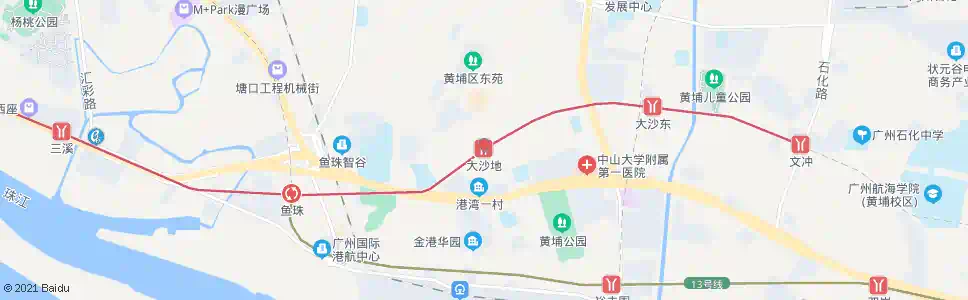 广州地铁大沙地站总站_公交站地图_广州公交_妙搜公交查询2025