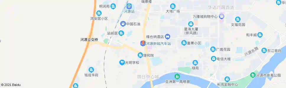 河源红星路口(新城车站)_公交站地图_河源公交_妙搜公交查询2025