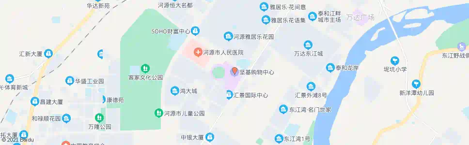 河源坚基购物中心_公交站地图_河源公交_妙搜公交查询2025