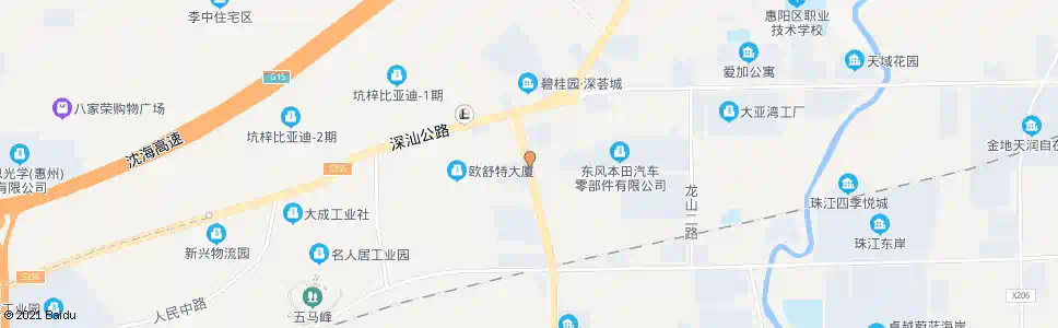 惠州鹏惠花园_公交站地图_惠州公交_妙搜公交查询2025