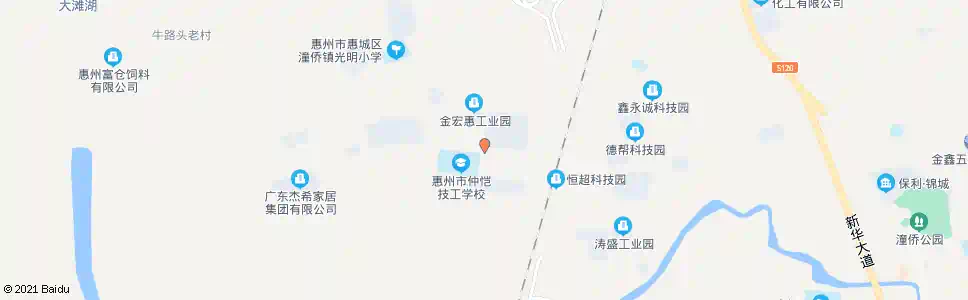 惠州仲恺技工学校_公交站地图_惠州公交_妙搜公交查询2025