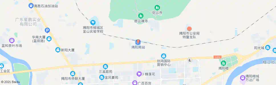 揭阳时代广场南_公交站地图_揭阳公交_妙搜公交查询2025