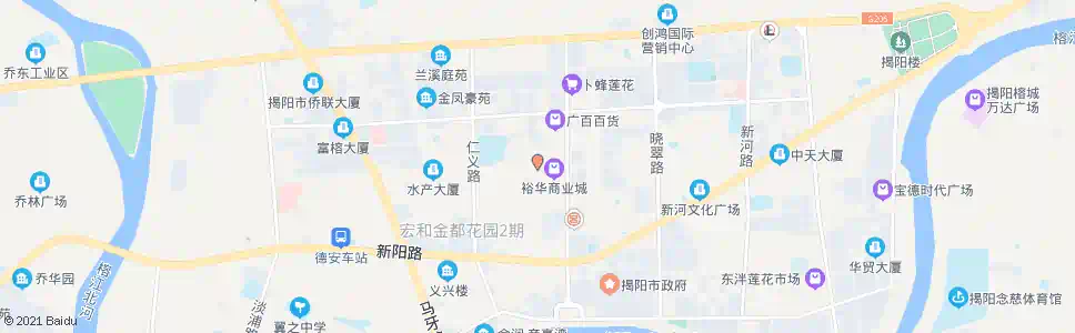 揭阳新不夜城_公交站地图_揭阳公交_妙搜公交查询2025