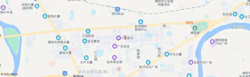 揭阳金城步行街_公交站地图_揭阳公交_妙搜公交查询2025