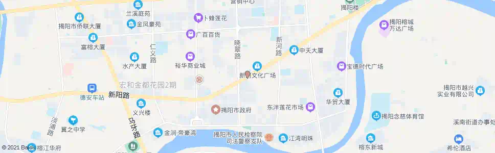 揭阳新河市场_公交站地图_揭阳公交_妙搜公交查询2025