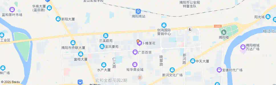 揭阳易初莲花_公交站地图_揭阳公交_妙搜公交查询2025
