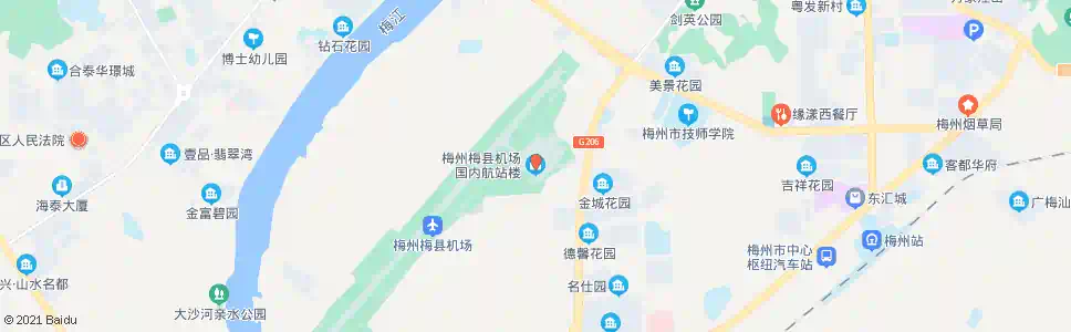 梅州梅县机场_公交站地图_梅州公交_妙搜公交查询2025