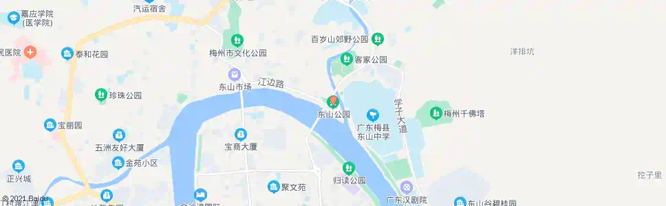梅州东山公园_公交站地图_梅州公交_妙搜公交查询2025