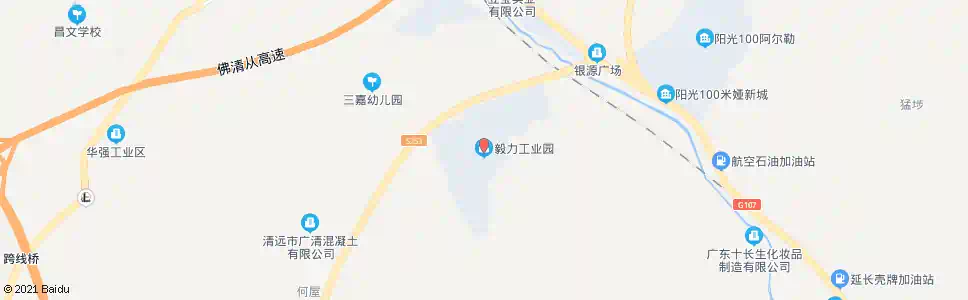清远三加(毅力工业园)_公交站地图_清远公交_妙搜公交查询2025