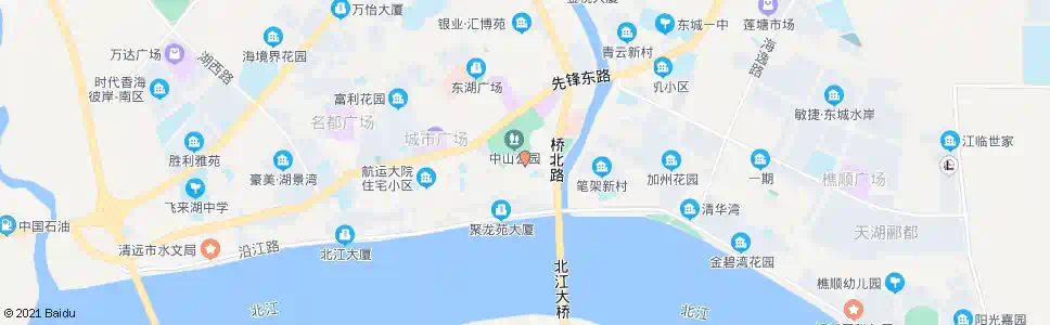 清远中山公园南门_公交站地图_清远公交_妙搜公交查询2025