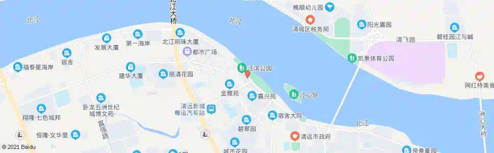 清远江滨公园_公交站地图_清远公交_妙搜公交查询2025