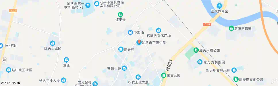 汕头下蓬中学_公交站地图_汕头公交_妙搜公交查询2025