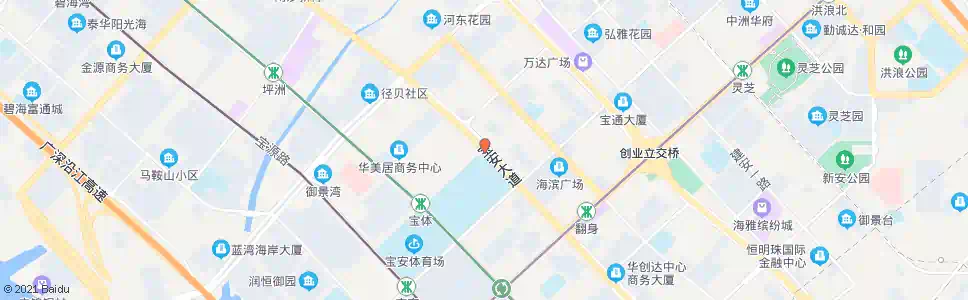 深圳宝安体育馆东_公交站地图_深圳公交_妙搜公交查询2025