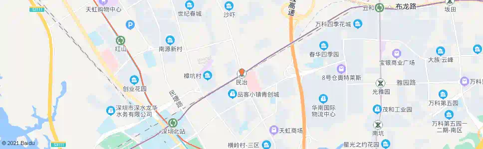 深圳民治站_公交站地图_深圳公交_妙搜公交查询2025