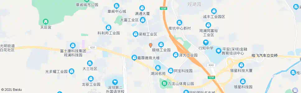 深圳观澜大富工业区_公交站地图_深圳公交_妙搜公交查询2025