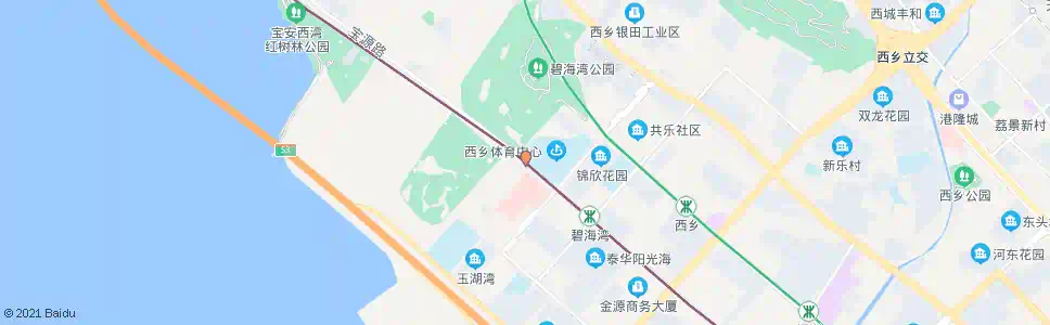 深圳西乡体育中心西1_公交站地图_深圳公交_妙搜公交查询2025