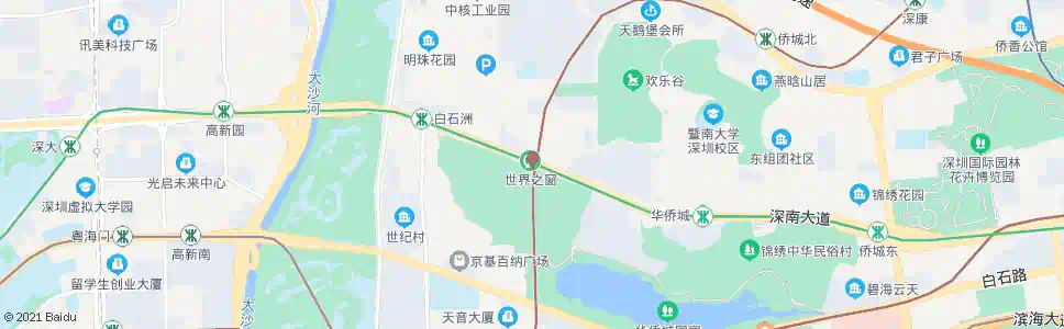 深圳世界之窗站_公交站地图_深圳公交_妙搜公交查询2025