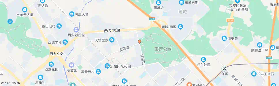 深圳宝安公园西门_公交站地图_深圳公交_妙搜公交查询2025