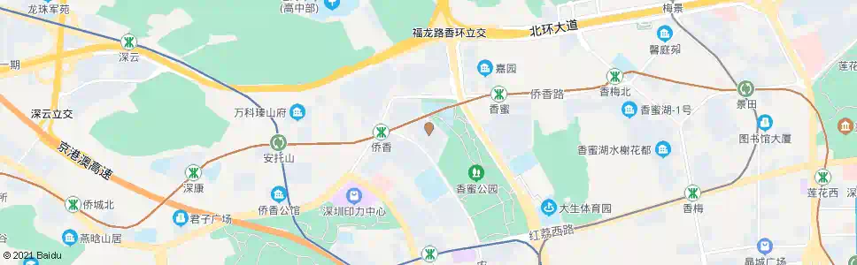 深圳香域中央花园_公交站地图_深圳公交_妙搜公交查询2025