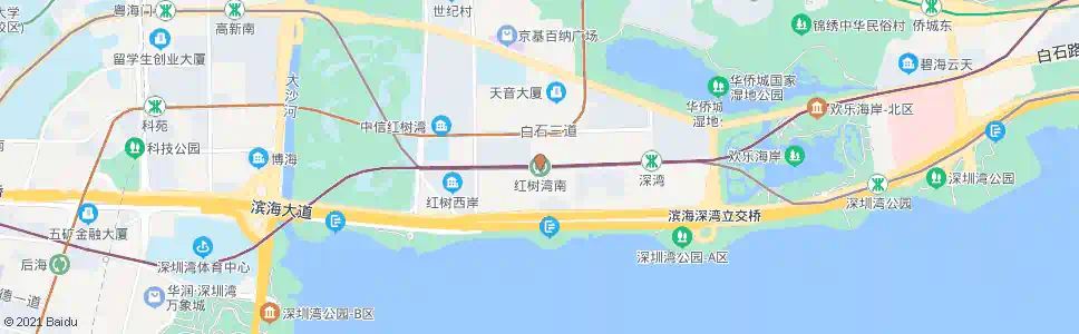 深圳红树湾南地铁站_公交站地图_深圳公交_妙搜公交查询2025