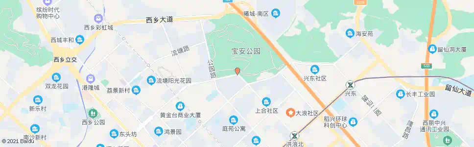 深圳宝安公园南门_公交站地图_深圳公交_妙搜公交查询2025