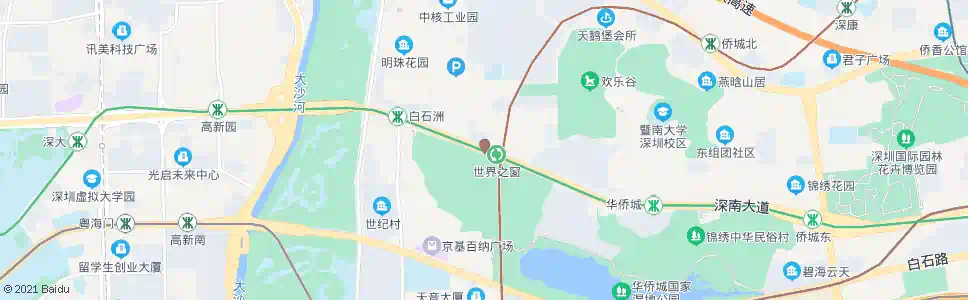 深圳世界之窗地铁公交接驳站_公交站地图_深圳公交_妙搜公交查询2025