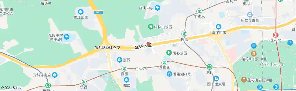深圳北环香梅北天桥_公交站地图_深圳公交_妙搜公交查询2025